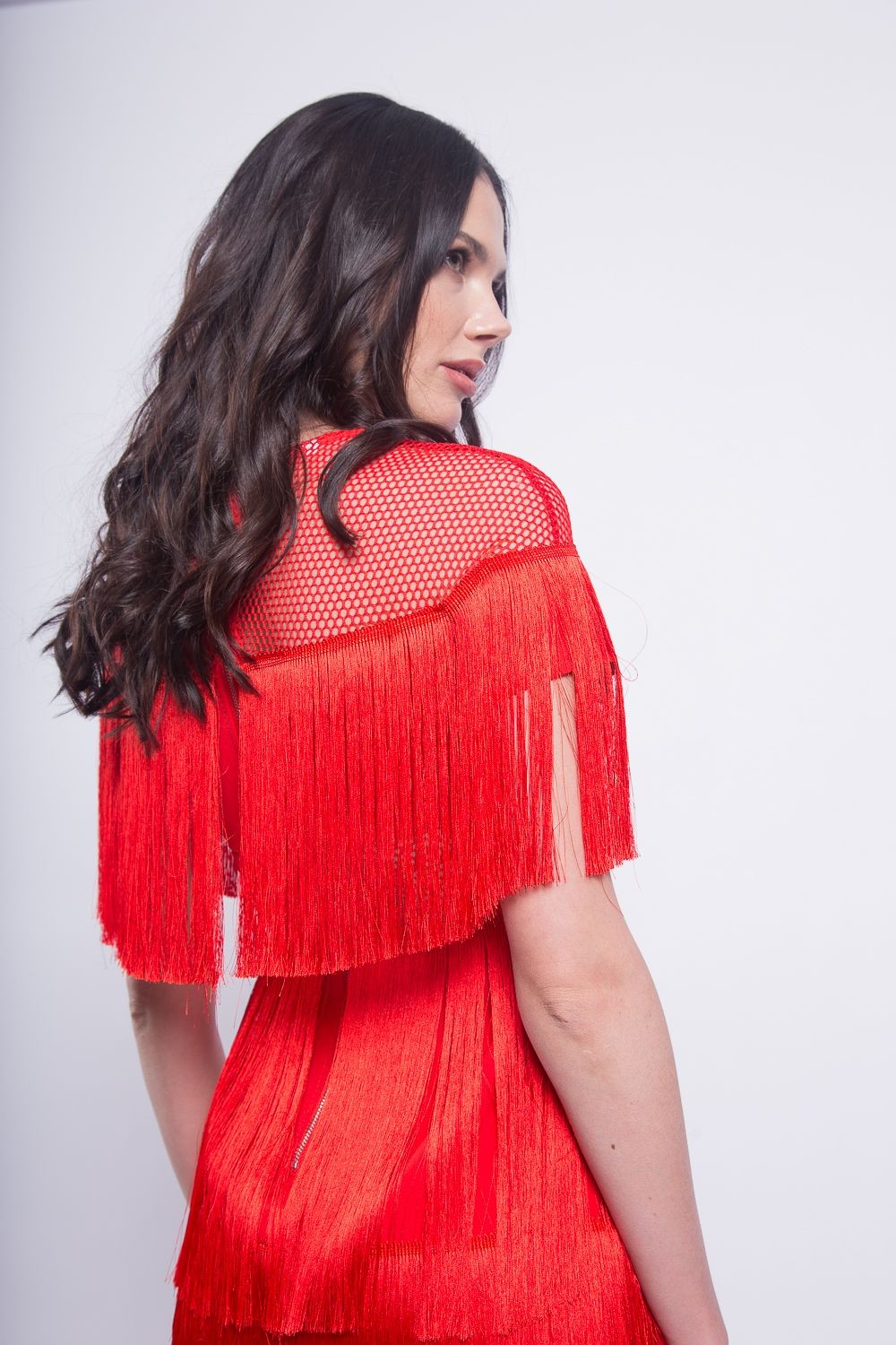 Платье с бахромой в стиле Гэтсби (Красный) - фото
