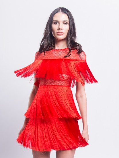 Платье с бахромой в стиле Гэтсби (Красный)