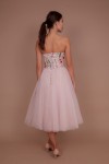 Корсетное платье из фатина с вышивкой на лифе (Нюдово-розовый)  - фото 