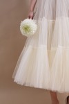 Пышная ярусная юбка из фатина (60 цветов) Айвори - фото 