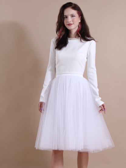Пышная свадебная юбка-солнце из фатина (60 цветов)   Белая 