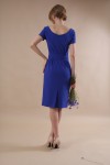Синее платье-футляр с поясом   - фото 